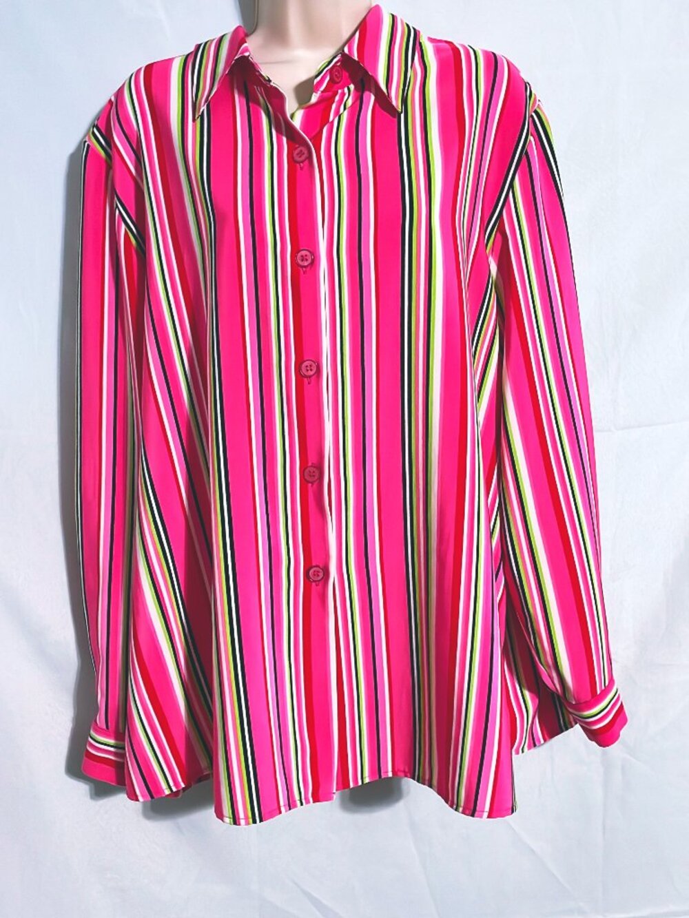 Joan Leslie Cute Colorful Button Up Top Size 18W